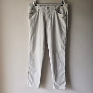 Lululemon Commission Slim Fit Pant Warpstreme Mens 36 Light Tan Stone Chino 32L